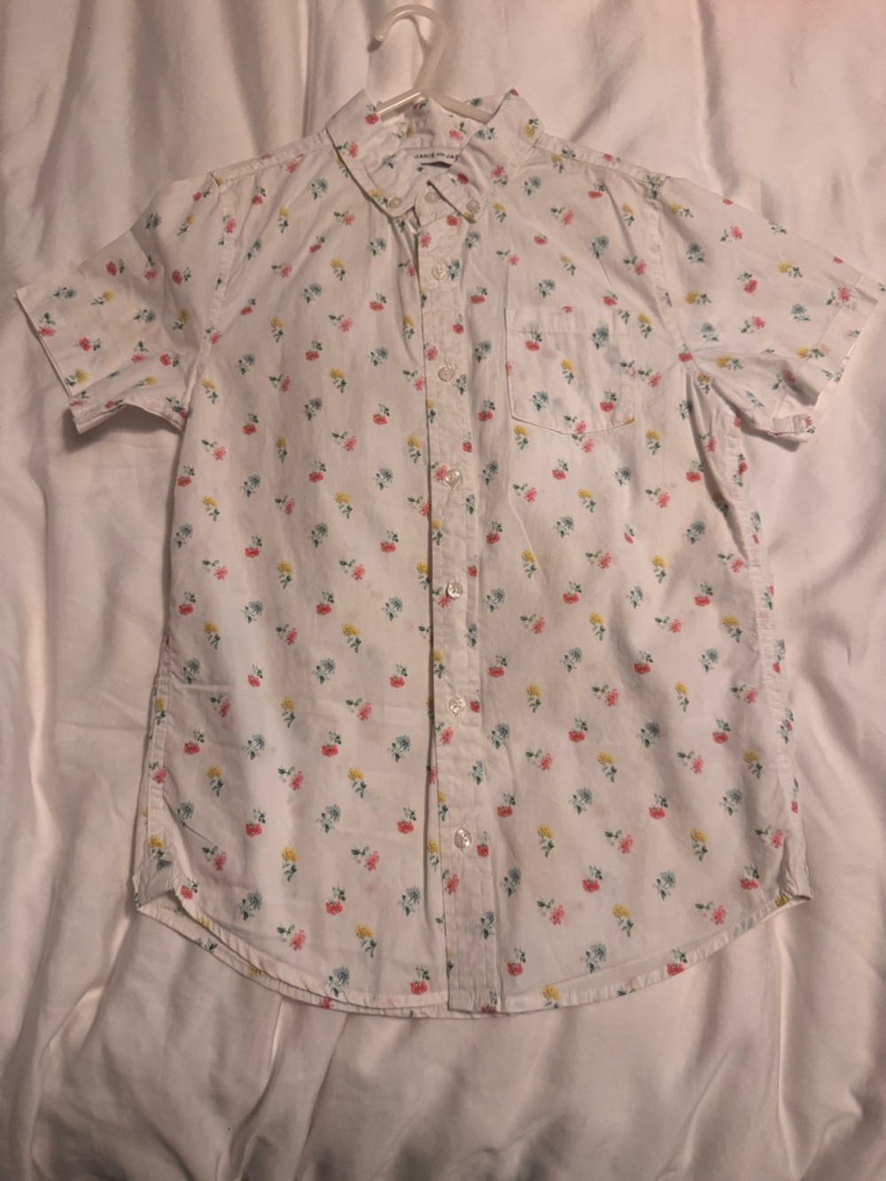 Janie and Jack White Floral Button-Down Shirt